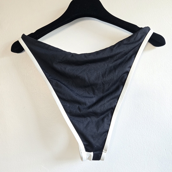 New L*SPACE Jada Bitsy Black/Cream Bikini Bottom Size Large - Picture 6 of 8